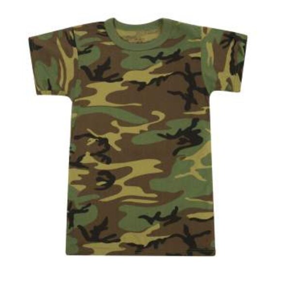 Kids Woodland Camo T-Shirt - Picture 1 of 3